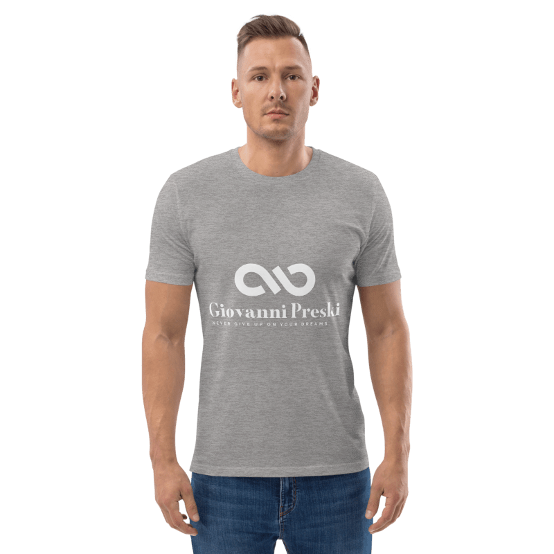 Tee-shirt classique gris logo blanc en coton biologique