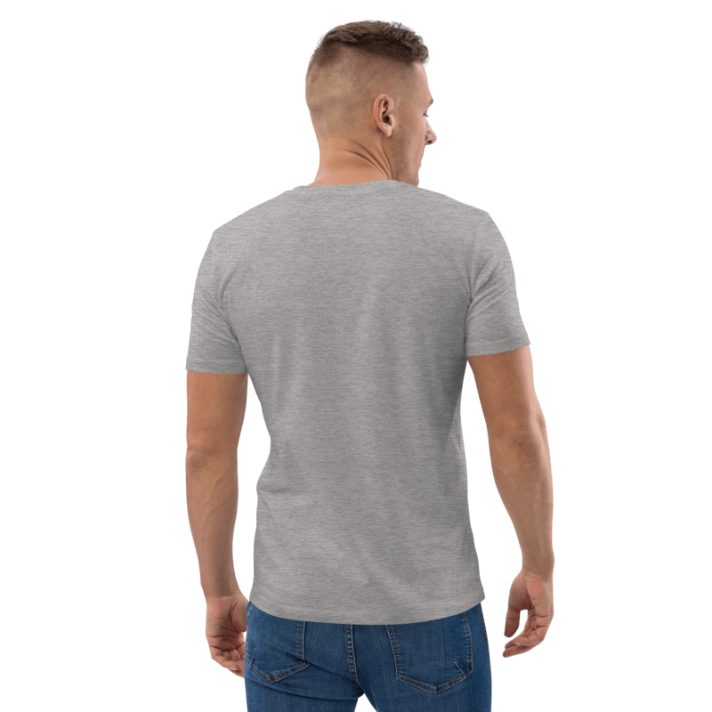 Tee-shirt classique gris logo blanc en coton biologique