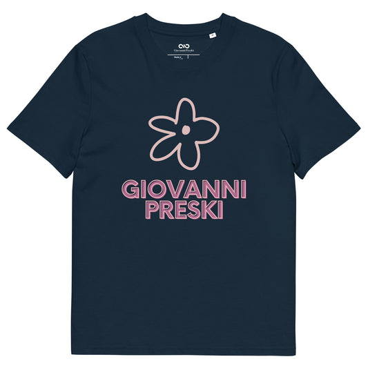 Tee-shirt classique Flower navy en coton biologique