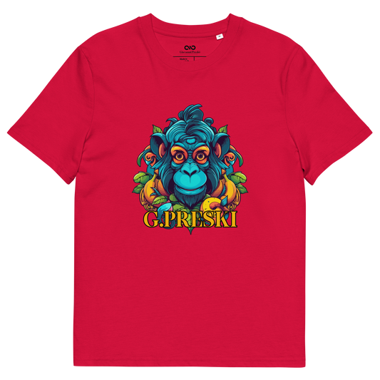 Tee-shirt classique Monkey rouge en coton biologique