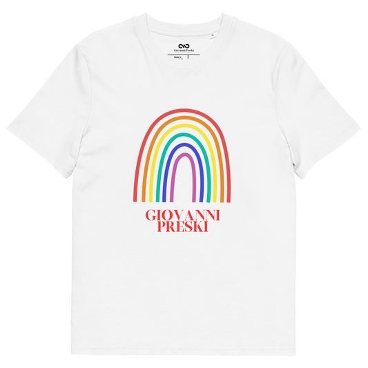 Tee-shirt classique Arc en ciel blanc en coton biologique